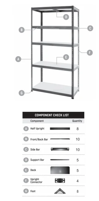 Thicken 5 Tier Garage Shelving Unit Storage Shelves Boltless Shelf Racking HeavyDuty Adjustable For Warehouse,Home,Office&Pantry