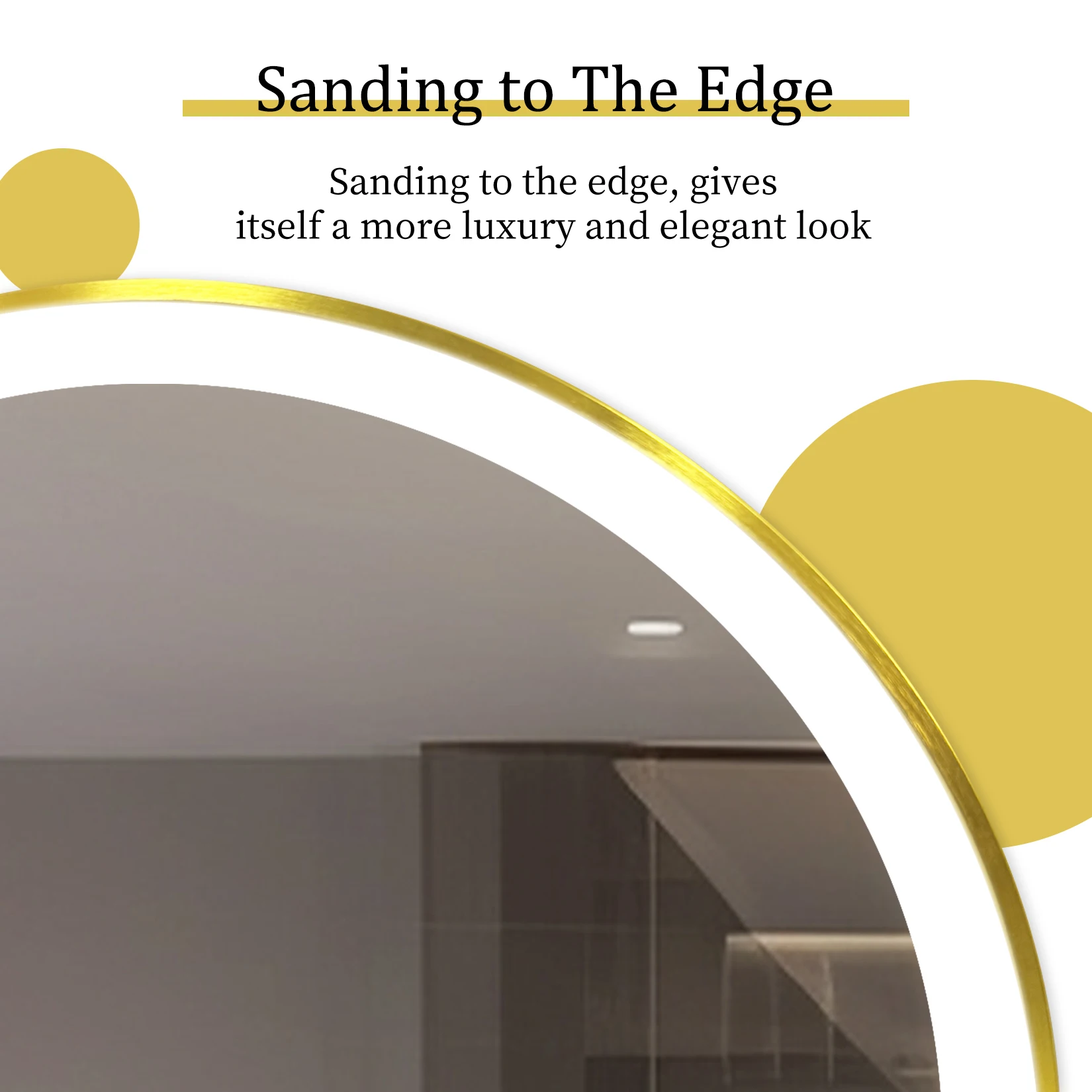 Wisfor Gold Round Aluminum Frame Bathroom Mirror 24" Lighted Smart Touch Switch 3 Color Dimmable light Anti-Fog Makeup Mirror