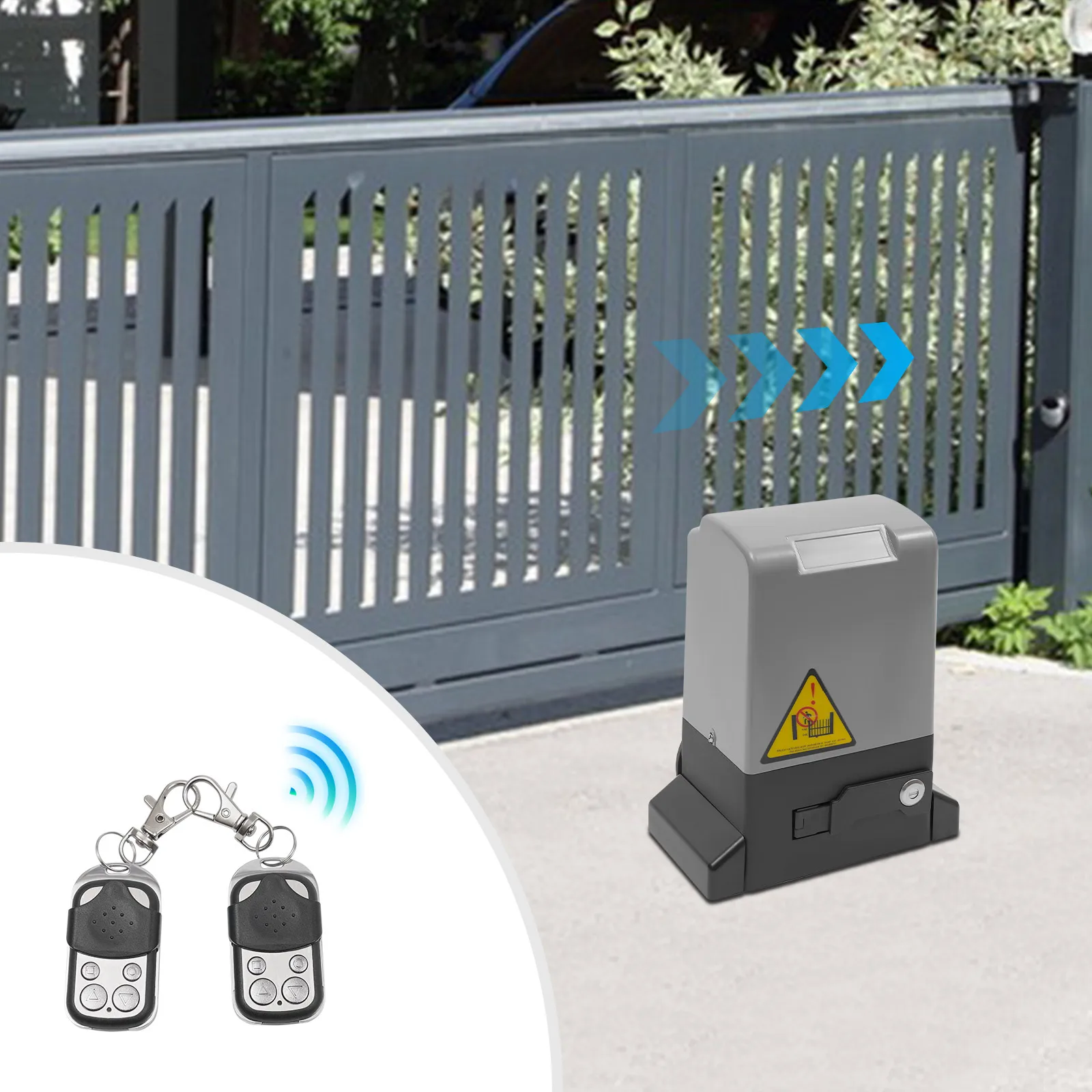 Automatic Door Opener Motor Driveway Security Kit Electric Sliding Gate Opener Sliding Gate Drive 220v Outdoor Waterproof (370W)