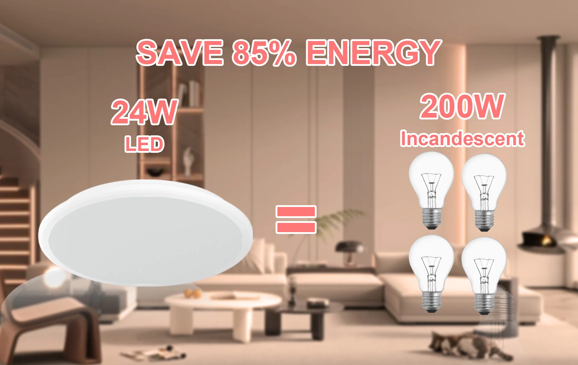 LED Ceiling Lights AC220V 24W Round Flush Ceiling Light 3000K/6500K Waterproof IP54 for Bathroom Kitchen Corridor Bedroom Office