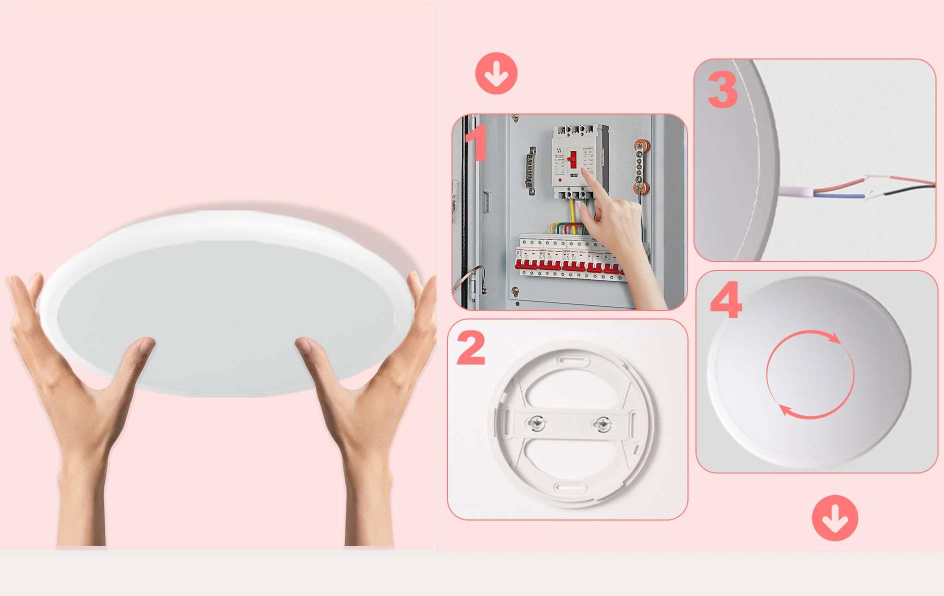 LED Ceiling Lights AC220V 24W Round Flush Ceiling Light 3000K/6500K Waterproof IP54 for Bathroom Kitchen Corridor Bedroom Office
