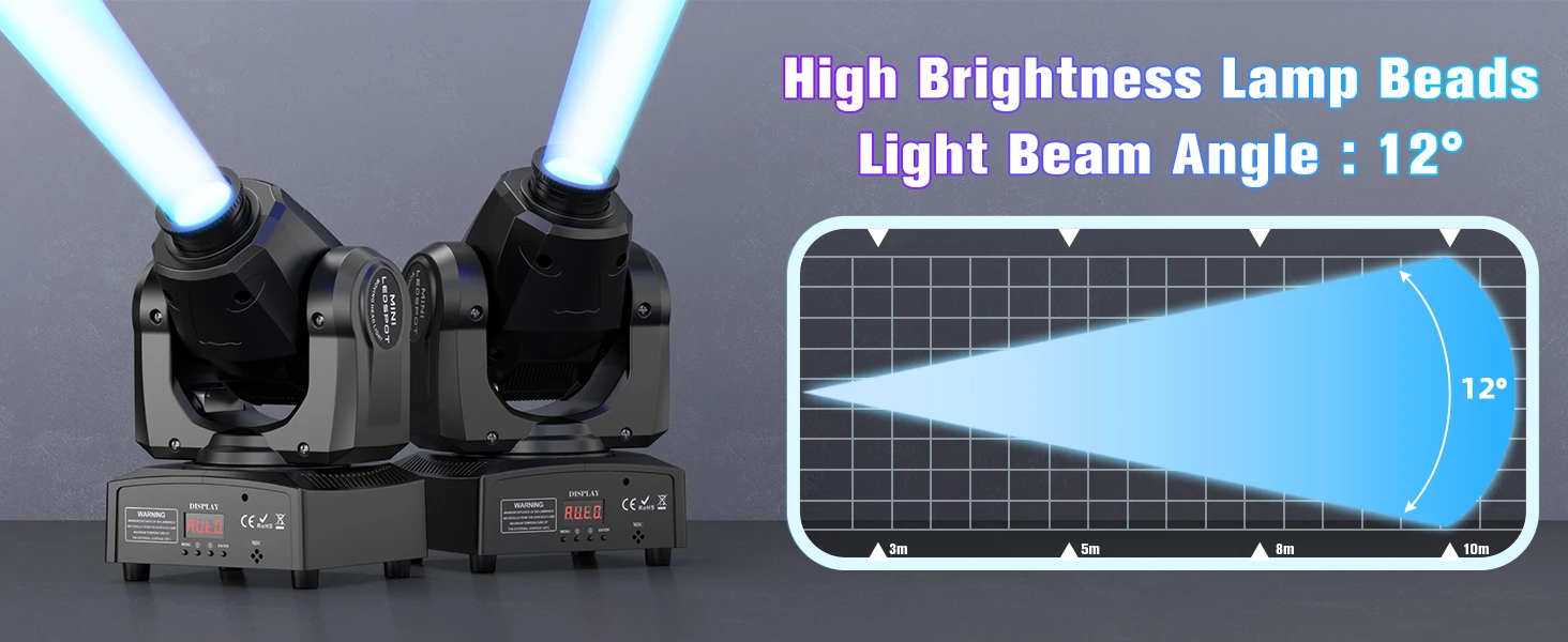 Gwong 150W LED Show Light Gobo Pattern Light Stgae Effect Moving Head Light with Remote Control 9/11CH DMX for Wedding Concert Club KTV