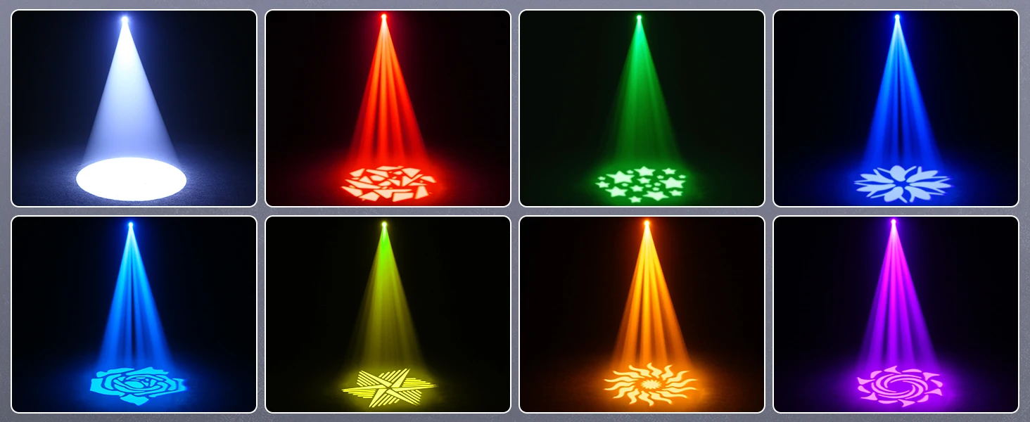 Gwong 150W LED Show Light Gobo Pattern Light Stgae Effect Moving Head Light with Remote Control 9/11CH DMX for Wedding Concert Club KTV