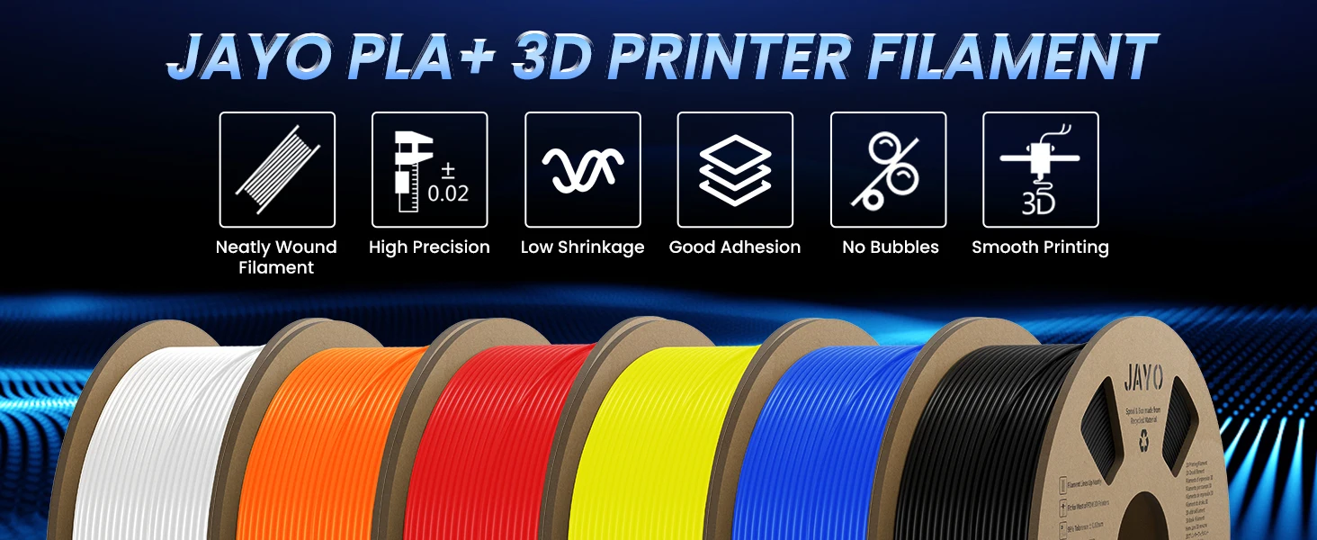 JAYO 3D PLA / SILK / PLA META / PETG / PLAMatte / ABS / High Speed PLA/ PLA PLUS 3D Filament 1.75mm Printer Filament 1.1KG/Roll
