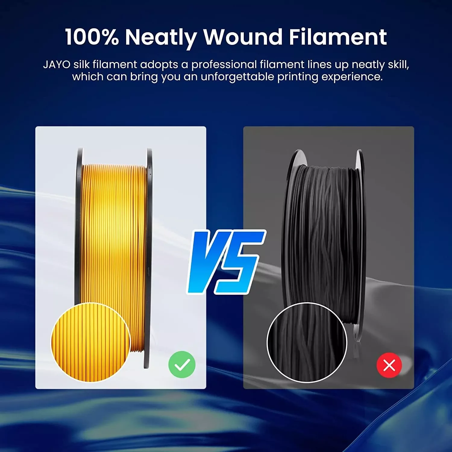 JAYO 3D PLA / SILK / PLA META / PETG / PLAMatte / ABS / High Speed PLA/ PLA PLUS 3D Filament 1.75mm Printer Filament 1.1KG/Roll