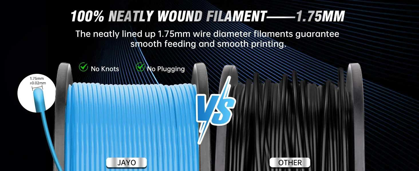 JAYO 3D PLA / SILK / PLA META / PETG / PLAMatte / ABS / High Speed PLA/ PLA PLUS 3D Filament 1.75mm Printer Filament 1.1KG/Roll