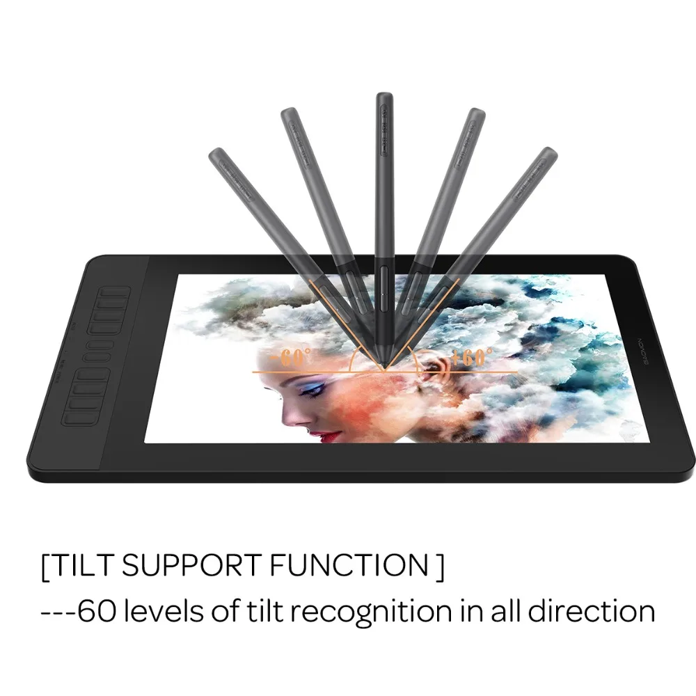 GAOMON Pen Display PD1561 15.6 Inches IPS HD Graphics Drawing Tablet Monitor 72% NTSC support Tilt Function with 10 Shortcut Key