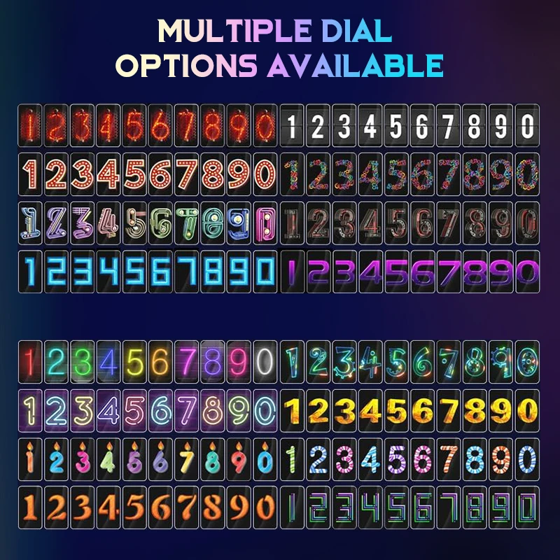 IPS Full Color Display Nixie Tube Atmosphere Light Multi-Color Gamut DIY LED Electronic Table Lamp Desk Decorate Christmas Gift