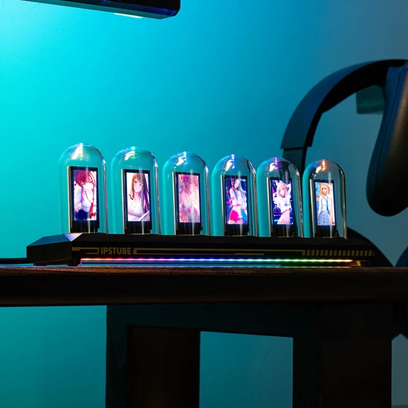 IPS Full Color Display Nixie Tube Atmosphere Light Multi-Color Gamut DIY LED Electronic Table Lamp Desk Decorate Christmas Gift