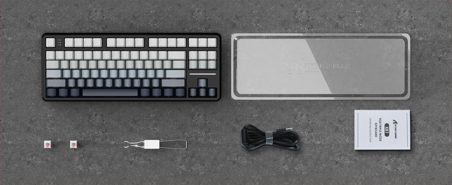 ATTACK SHARK X87 Wireless Mechanical Gaming Keyboard, Tri-Mode BT5.0/2.4GHz/USB-C Gasket Hot Swappable Custom Keyboard, Pre-lube
