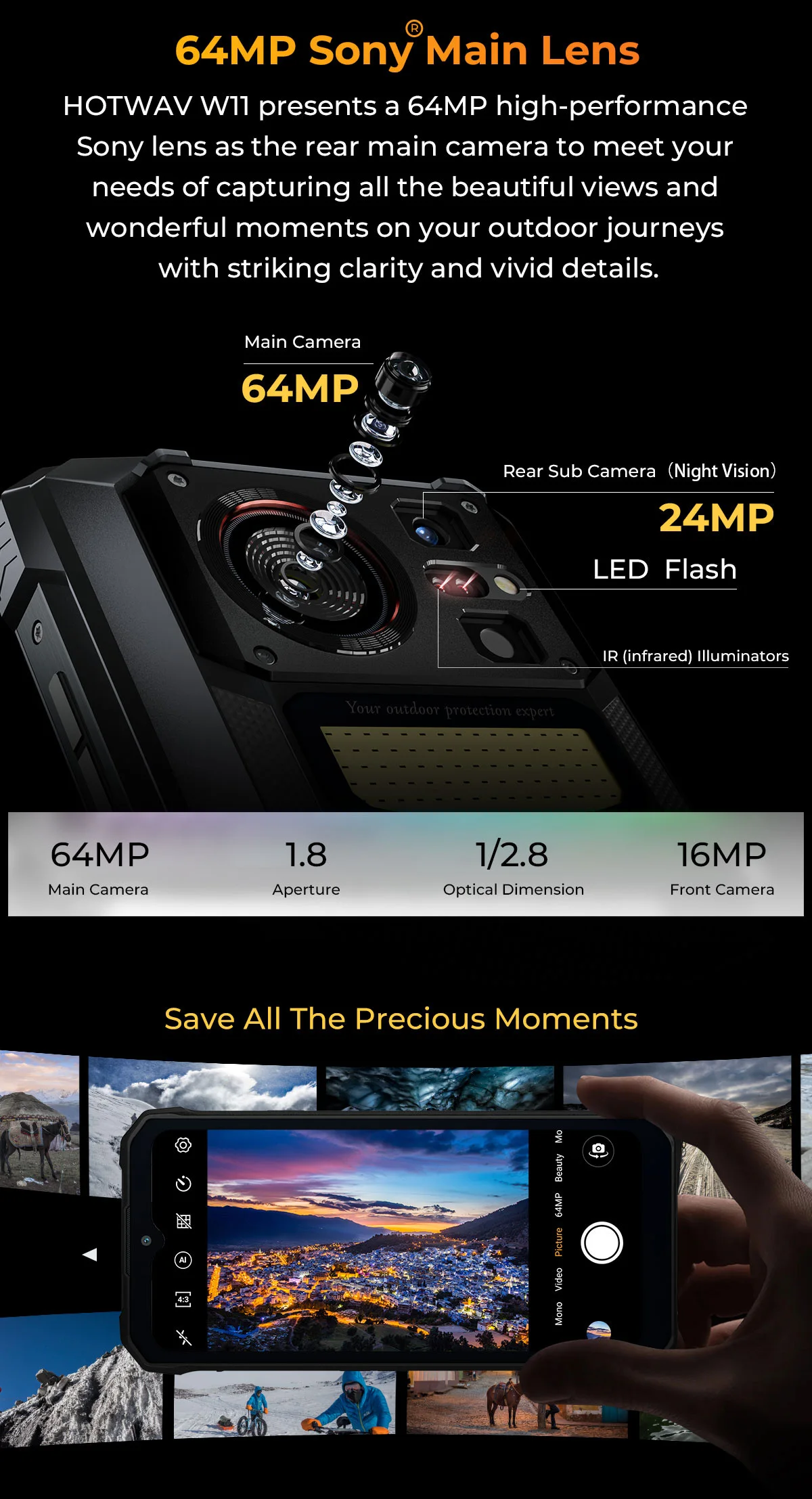 [Ship From Germany] HOTWAV W11 Rugged Phone 20800mAh 280LM Flashlight 6.6'' FHD+ Smartphone 33W 24MP Night Vision Mobile Phone