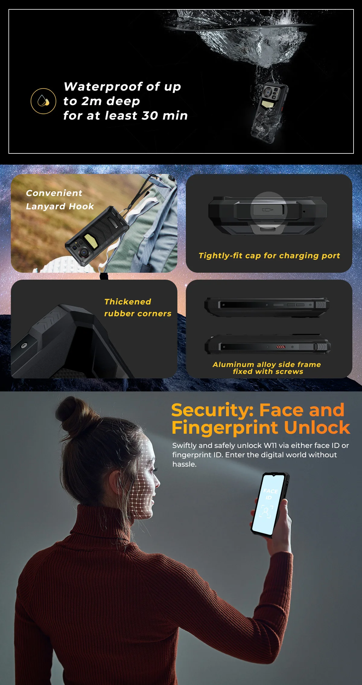 [Ship From Germany] HOTWAV W11 Rugged Phone 20800mAh 280LM Flashlight 6.6'' FHD+ Smartphone 33W 24MP Night Vision Mobile Phone