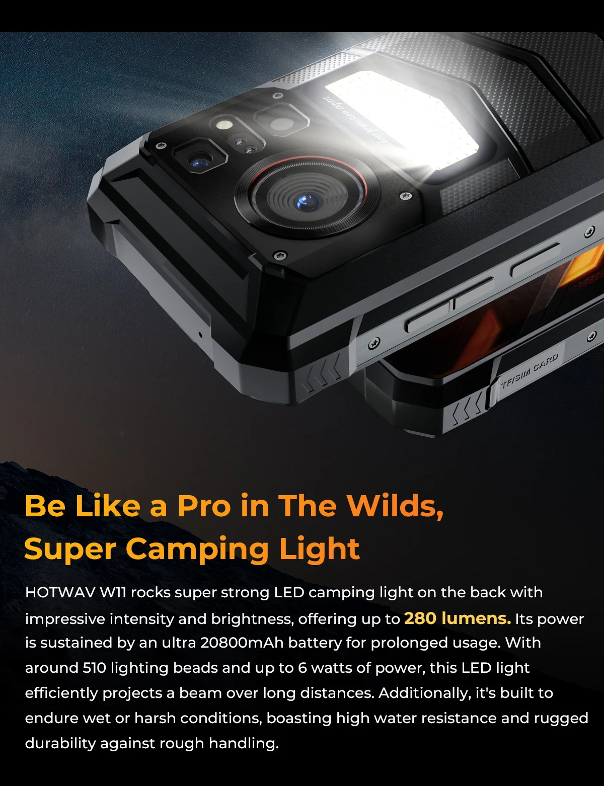 [Ship From Germany] HOTWAV W11 Rugged Phone 20800mAh 280LM Flashlight 6.6'' FHD+ Smartphone 33W 24MP Night Vision Mobile Phone