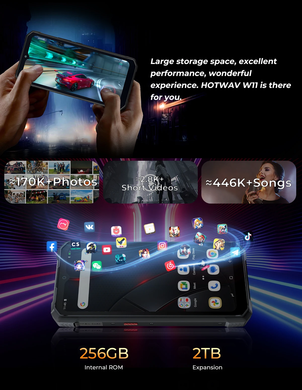 [Ship From Germany] HOTWAV W11 Rugged Phone 20800mAh 280LM Flashlight 6.6'' FHD+ Smartphone 33W 24MP Night Vision Mobile Phone