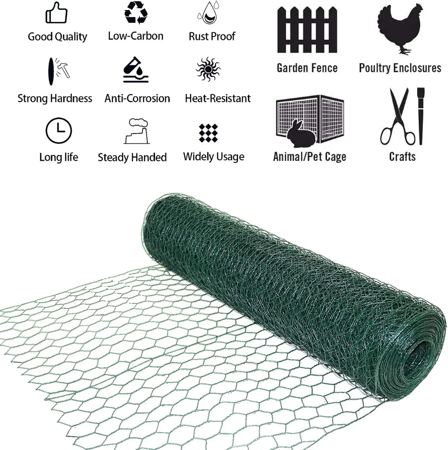 DayPlus Galvanized Welded Wire Mesh Gauze Welded Wire Mesh No Rust Mesh Hot-dipped for Chickens, Rabbits, Dogs, Building tools