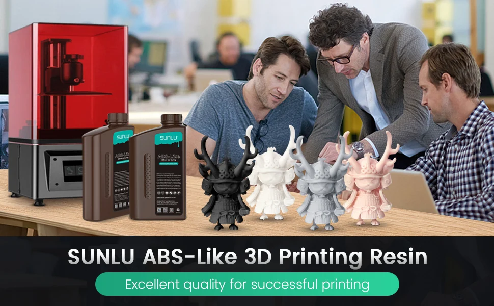 SUNLU 1KG Standard/ABS-Like/PLANT-Based/Water-Wash Resin 1000G/Bottle 405nm Photopolymer Resin For Most SLA/DLP/LCD 3D Printer
