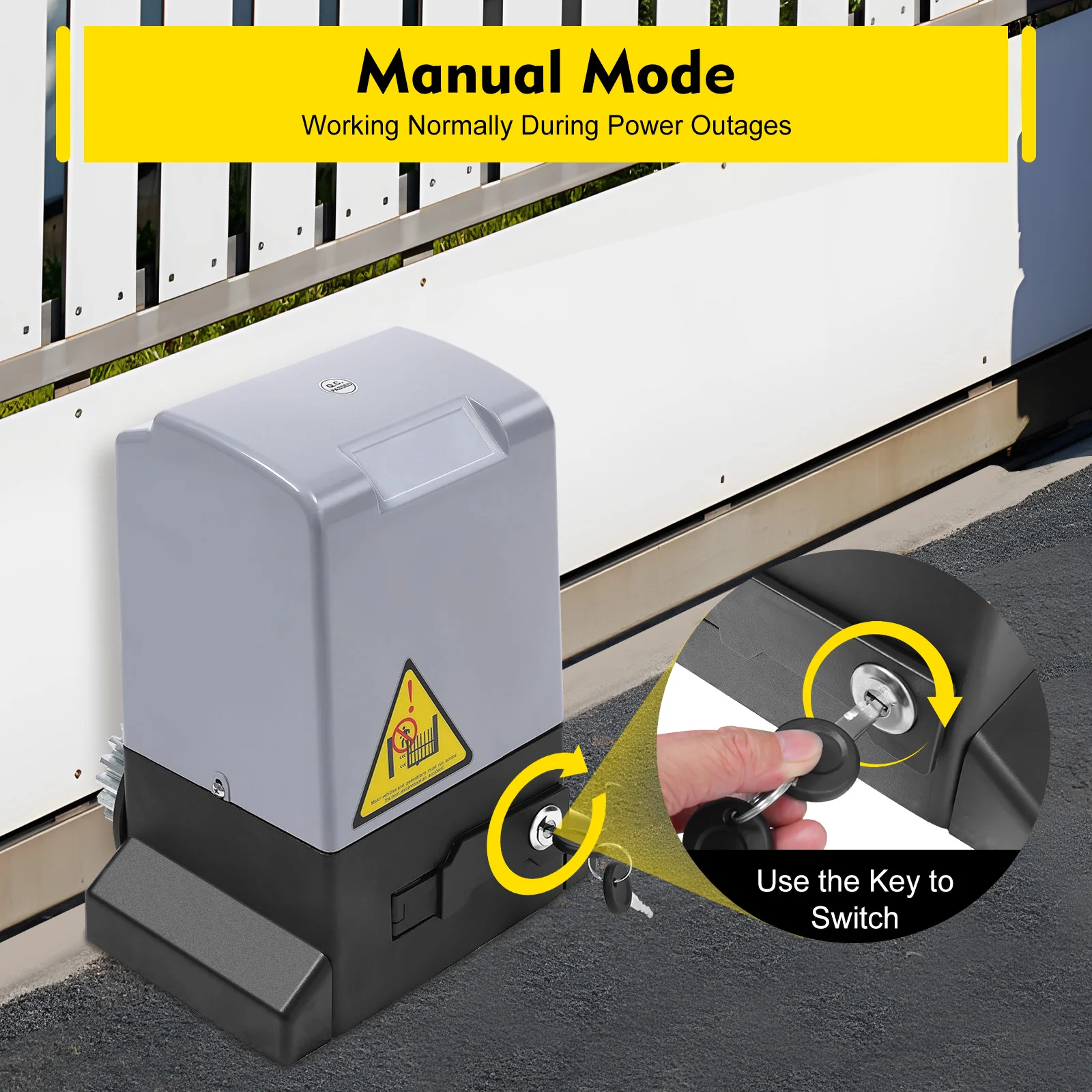 3527lbs Automatic Sliding Gate Opener with 2 Remote Controls Electric Garage Door Opener for Schools Communities
