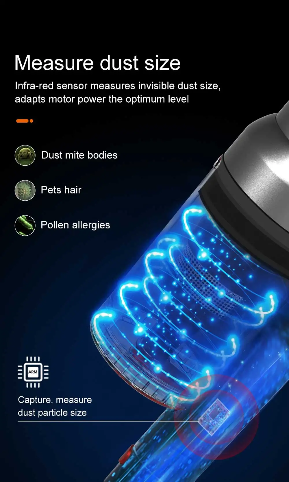 Cordless Handheld Stick Vacuum Cleaner Liectroux I10, Smart Dust Sensing,27KPa, 250W BLDC,Suit for Carpet, Floor, Car & Pet Hair