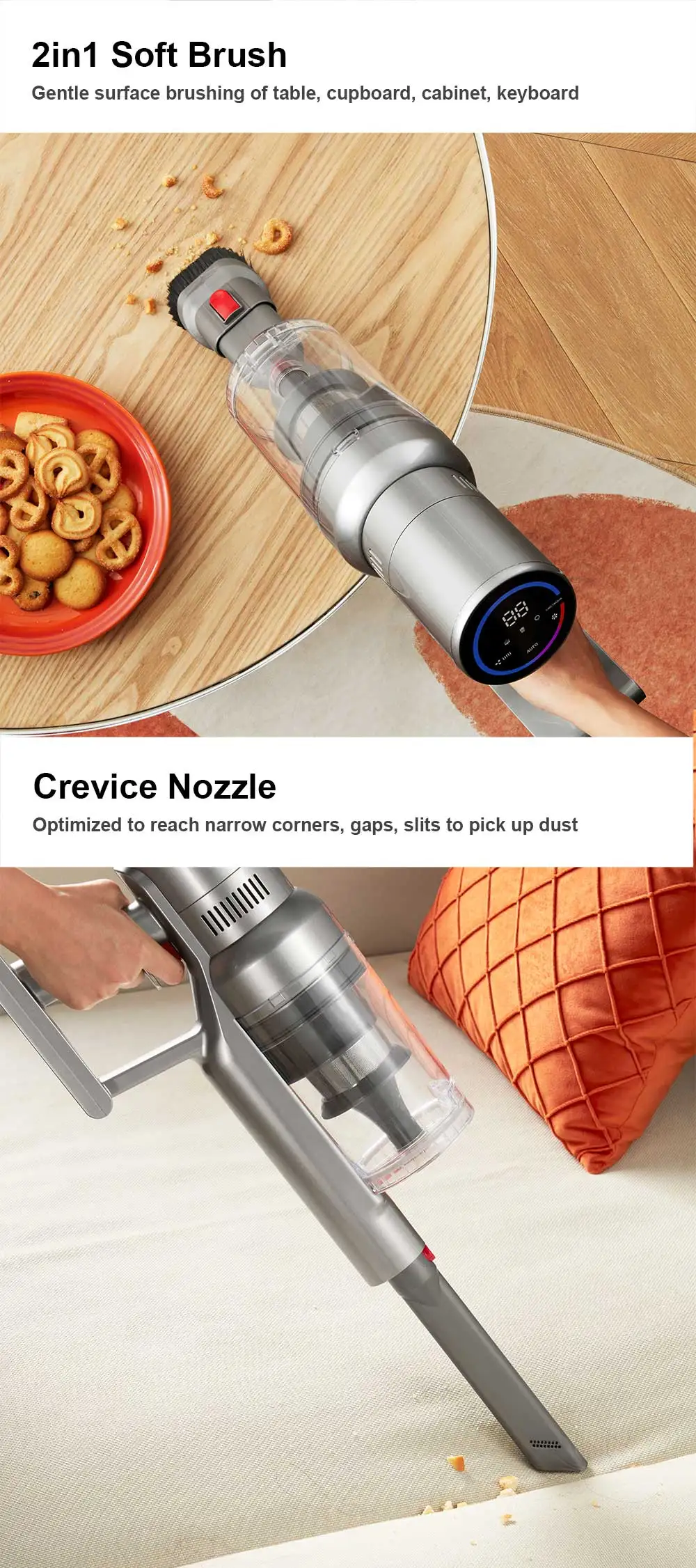 Cordless Handheld Stick Vacuum Cleaner Liectroux I10, Smart Dust Sensing,27KPa, 250W BLDC,Suit for Carpet, Floor, Car & Pet Hair