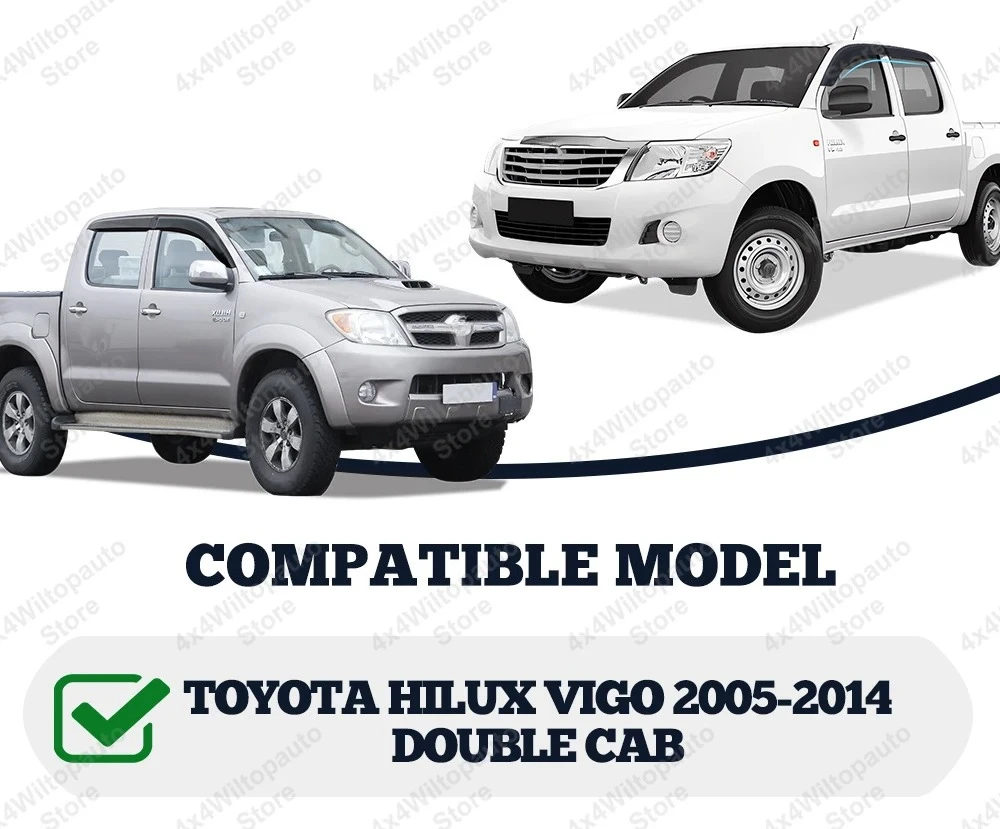 For Toyota Hilux Vigo 2005-2014 Window Deflector‌ Smoke Black Window Visor Weather Shields Sun Rain Guard Double Cab