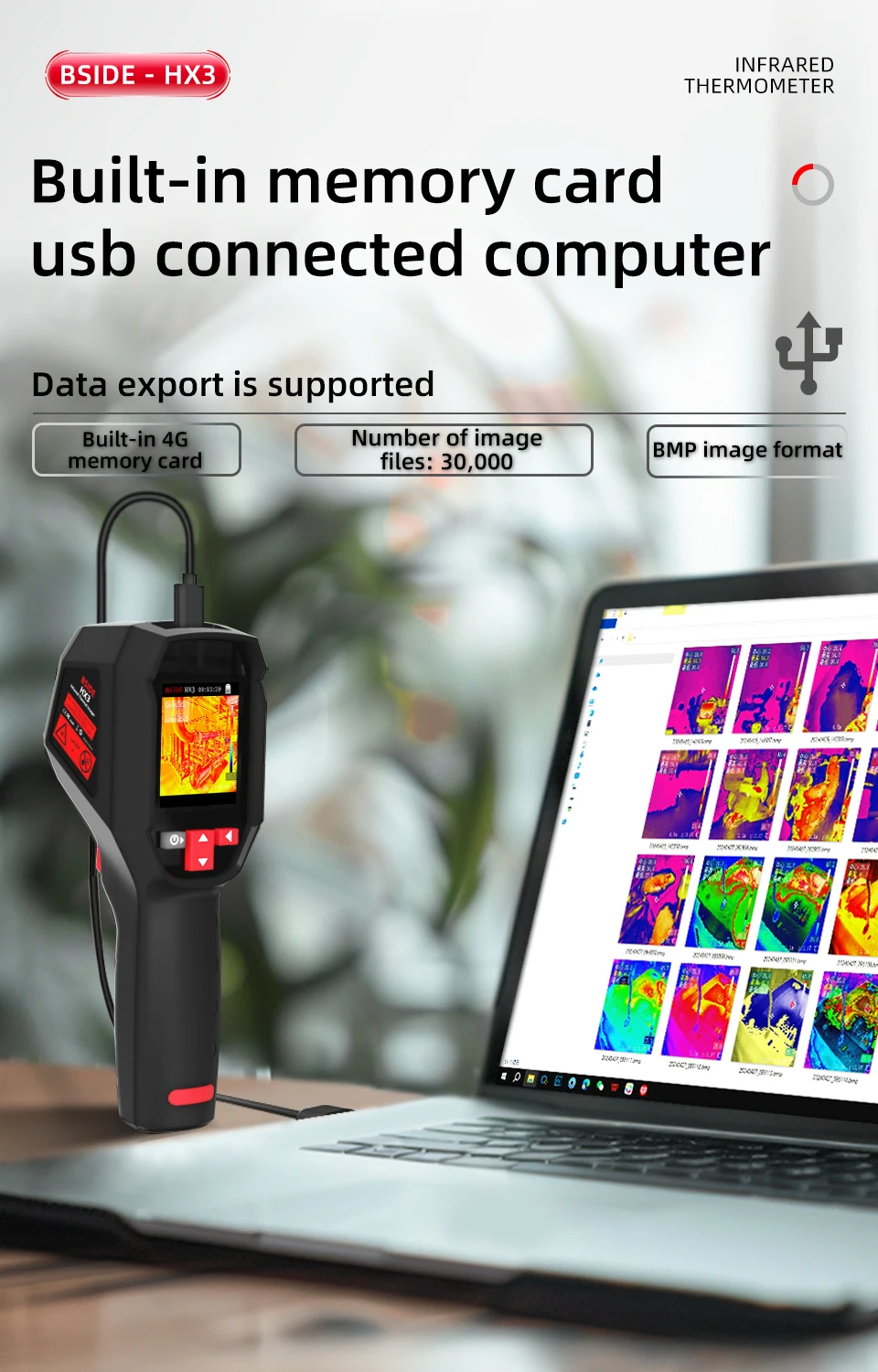 BSIDE NEW Thermal Imager Camera HX1 HX3 Laser Thermographic HD Resolution For Circuit PCB Repair Pipeline Detection Medical
