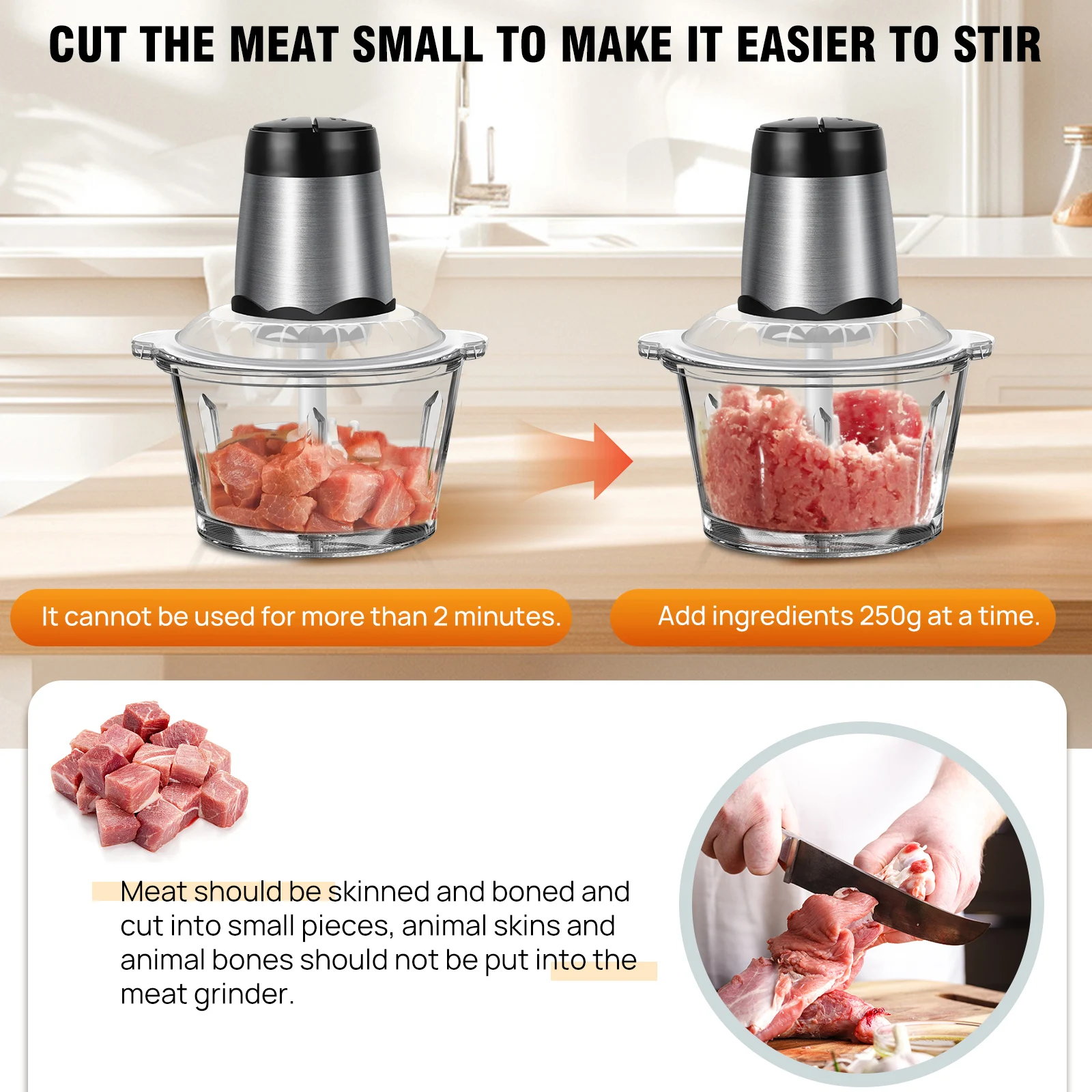 DayPlus Electric Meat Grinders Food Crusher Stainless Steel Multifunctional Vegetable Slicer Processor Chopper Kitchen Appliance