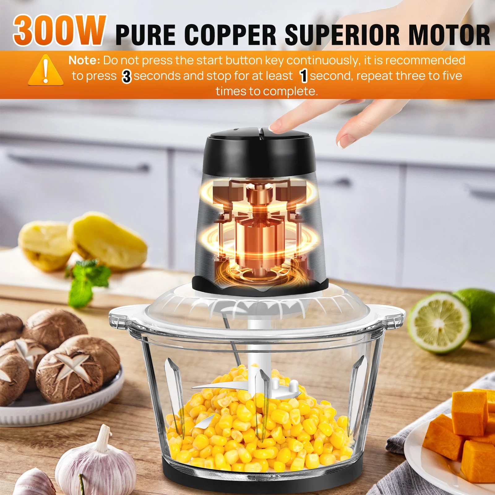 DayPlus Electric Meat Grinders Food Crusher Stainless Steel Multifunctional Vegetable Slicer Processor Chopper Kitchen Appliance