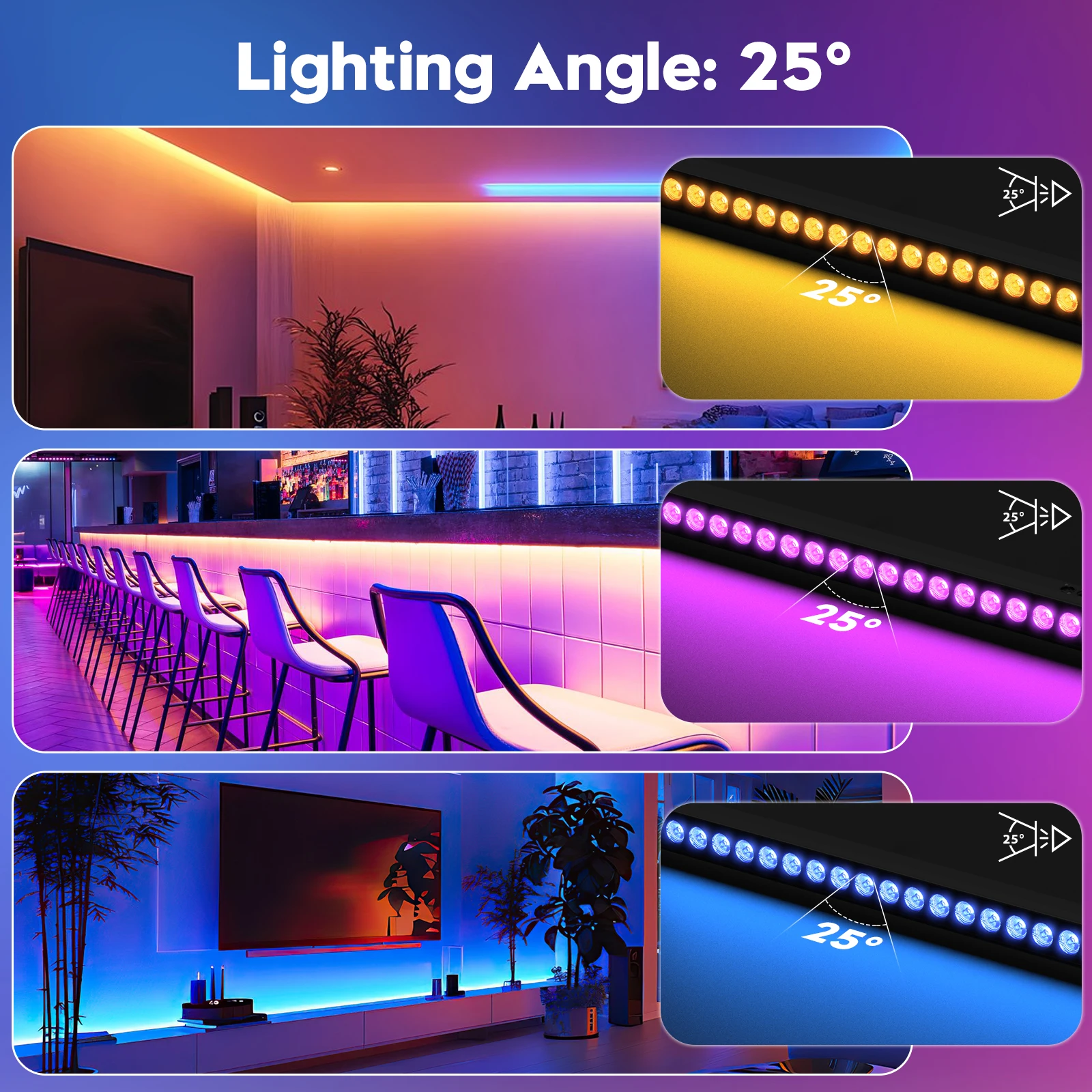 Gwong 150W RGB 24PCS LEDs Wall Washer Light Stage Effect Lighting with Remote Controller DMX Sound Mode for Pub Concert Party