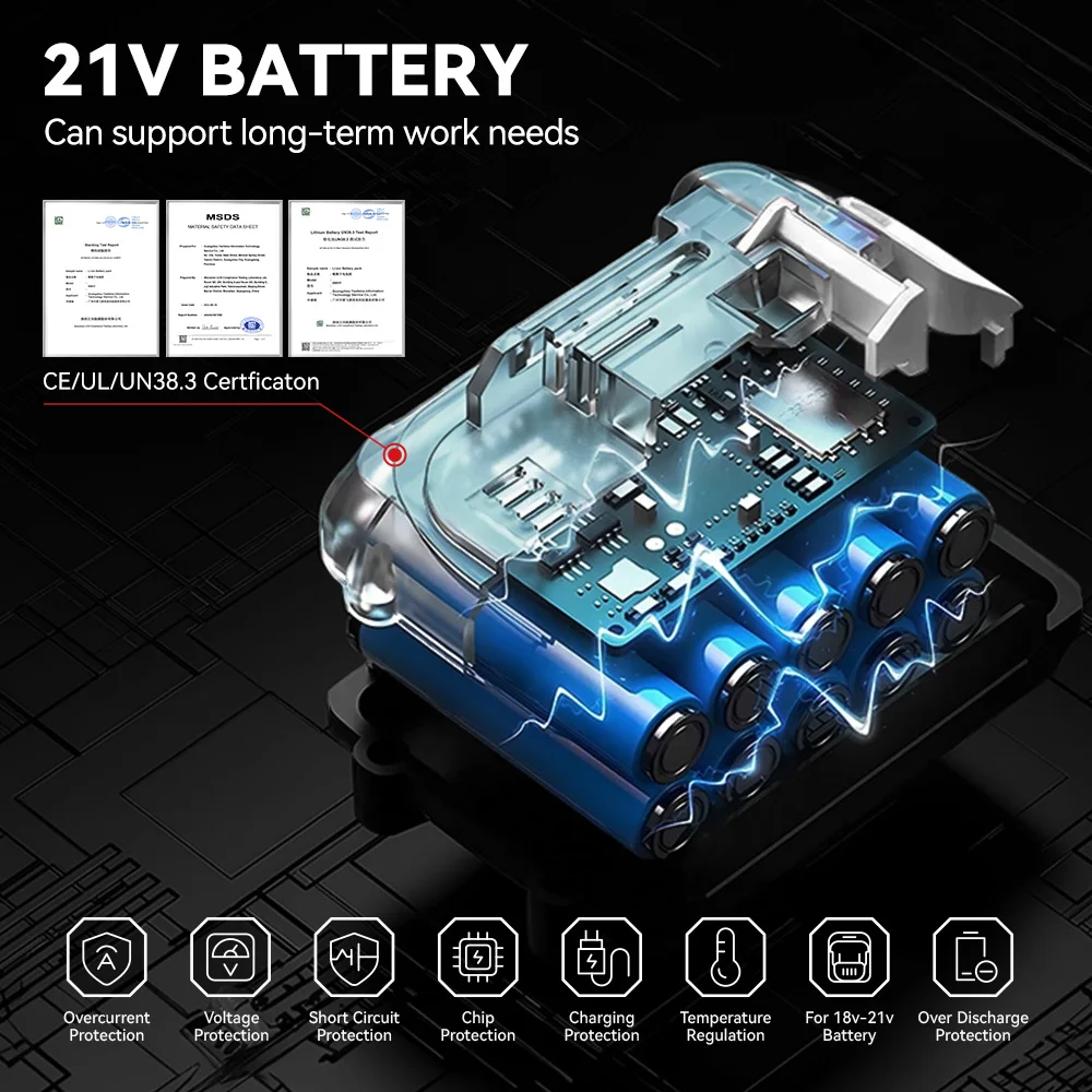 ONEVAN Rechargeable Lithium Ion Battery 15000mah Li-lon Battery Electric Chainsaw Wrench Power Tool For Makita 18V Battery Pin