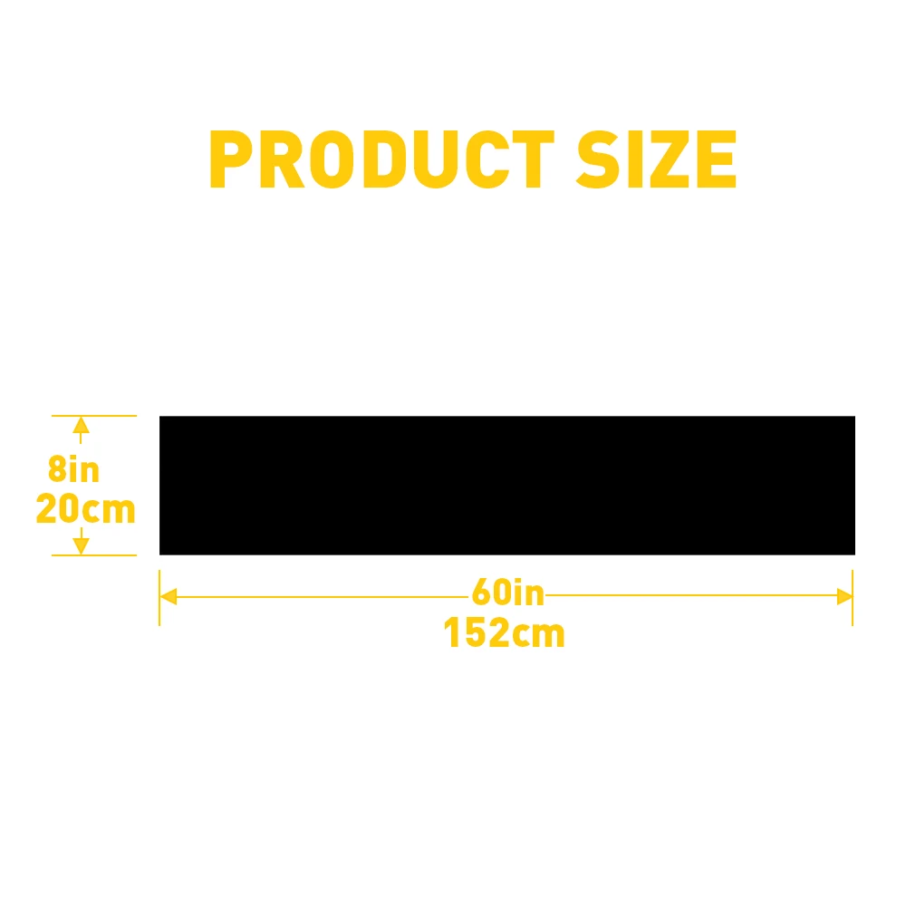 1Pcs 8*60inch Car Sun Visor Strip Windshield Banner Vinyl Long Lasting Premium Blank Decal Black Shade Window Film Decal Car UV