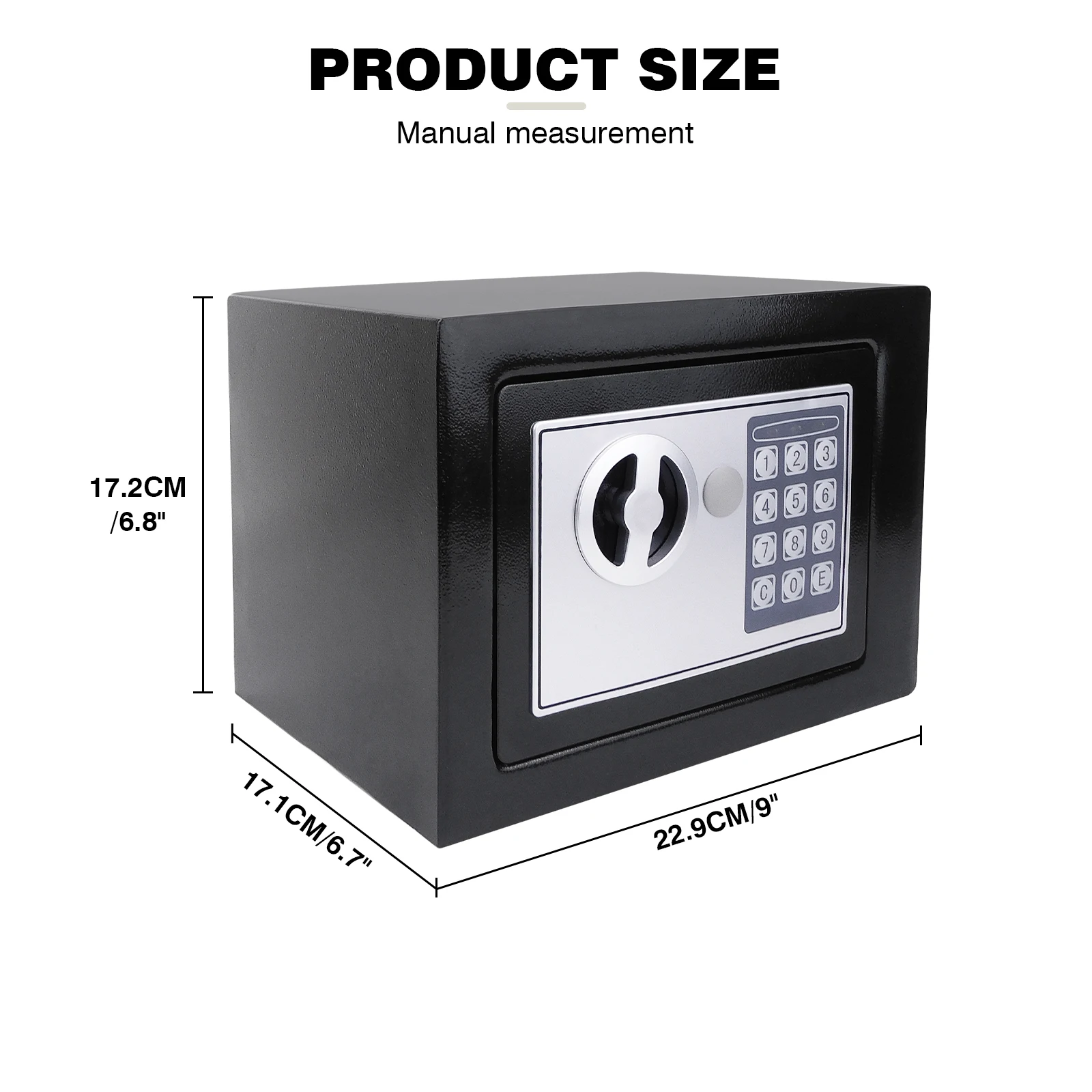 4.6L Electonic Safe Box with Keypad and 2 Keys, Wall Mounted Safe with Prodrilled Holes, Security Safe Box for Home Hotel Use