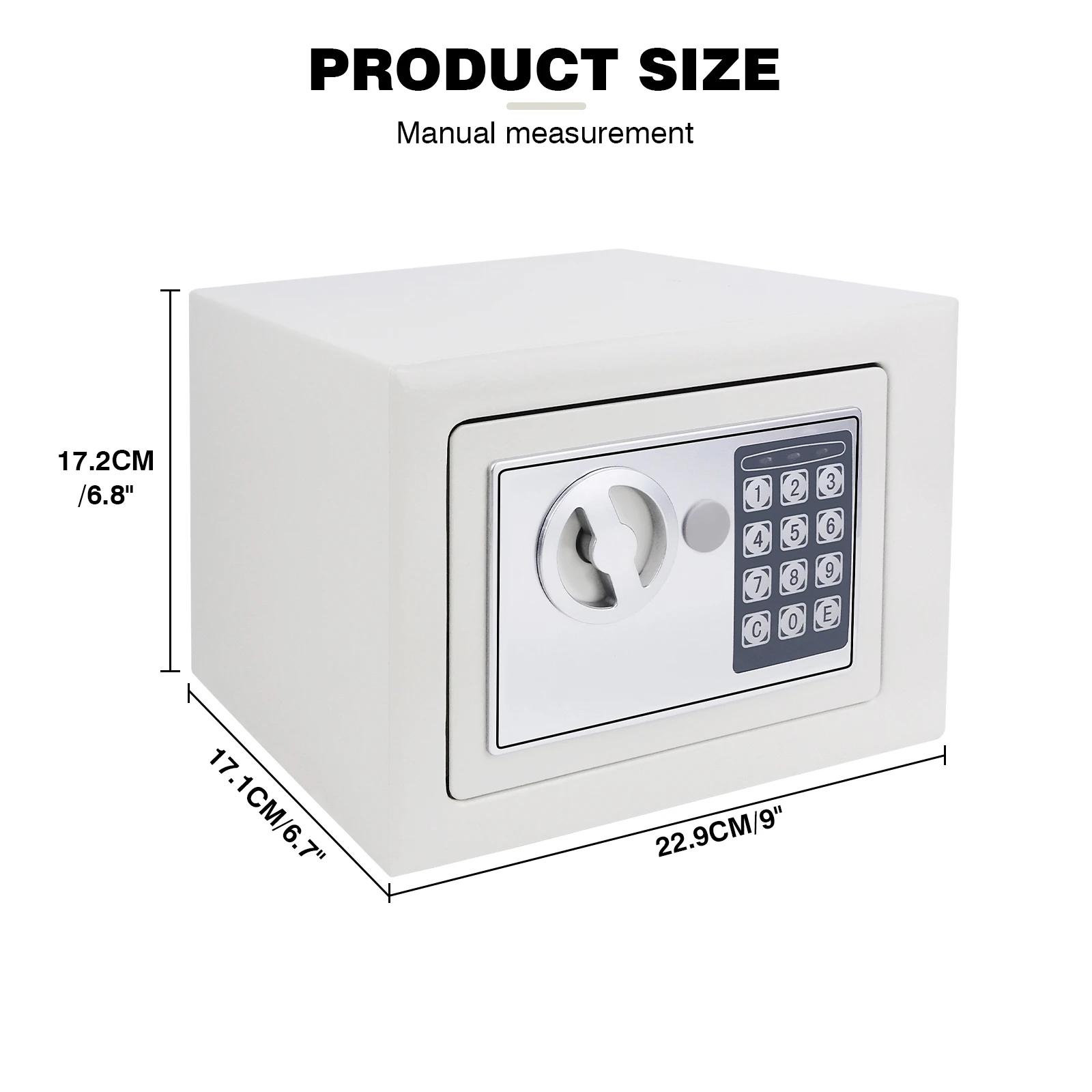 4.6L Electonic Safe Box with Keypad and 2 Keys, Wall Mounted Safe with Prodrilled Holes, Security Safe Box for Home Hotel Use