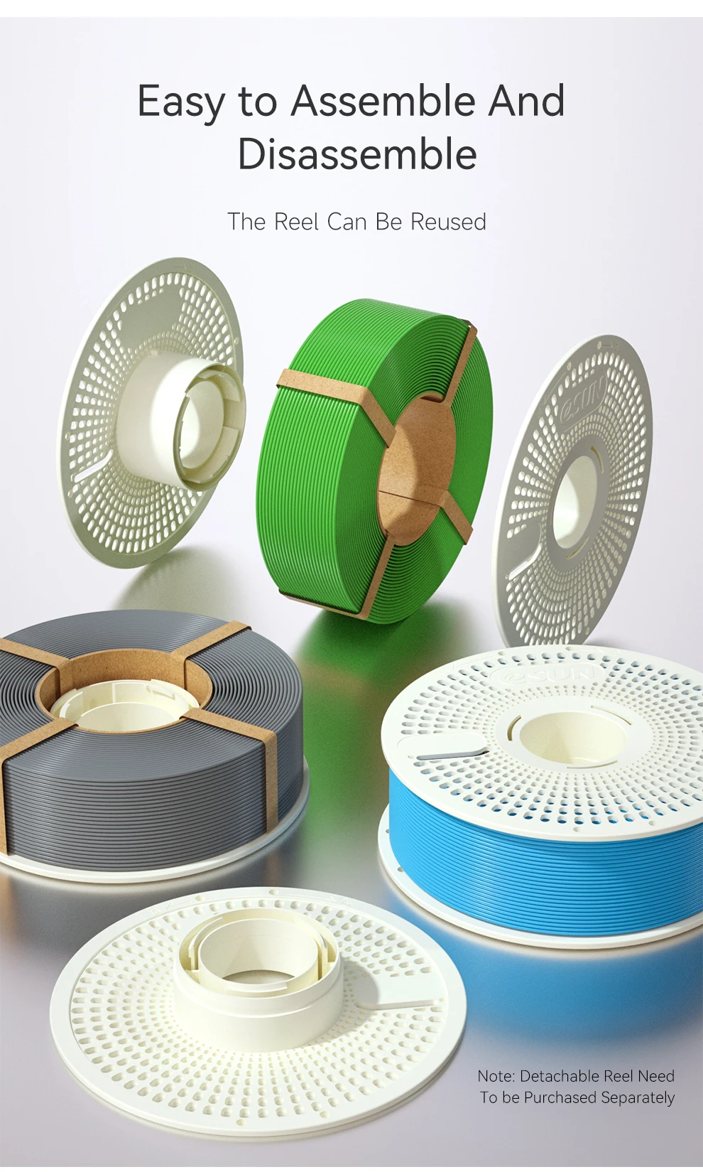 ESUN PLA+ 3D Filament 1.75MM 1KG Fast Printing PLA Plus for Bambu Lab 3D Printer Filament Without Spool PLA+ for 3D Printers