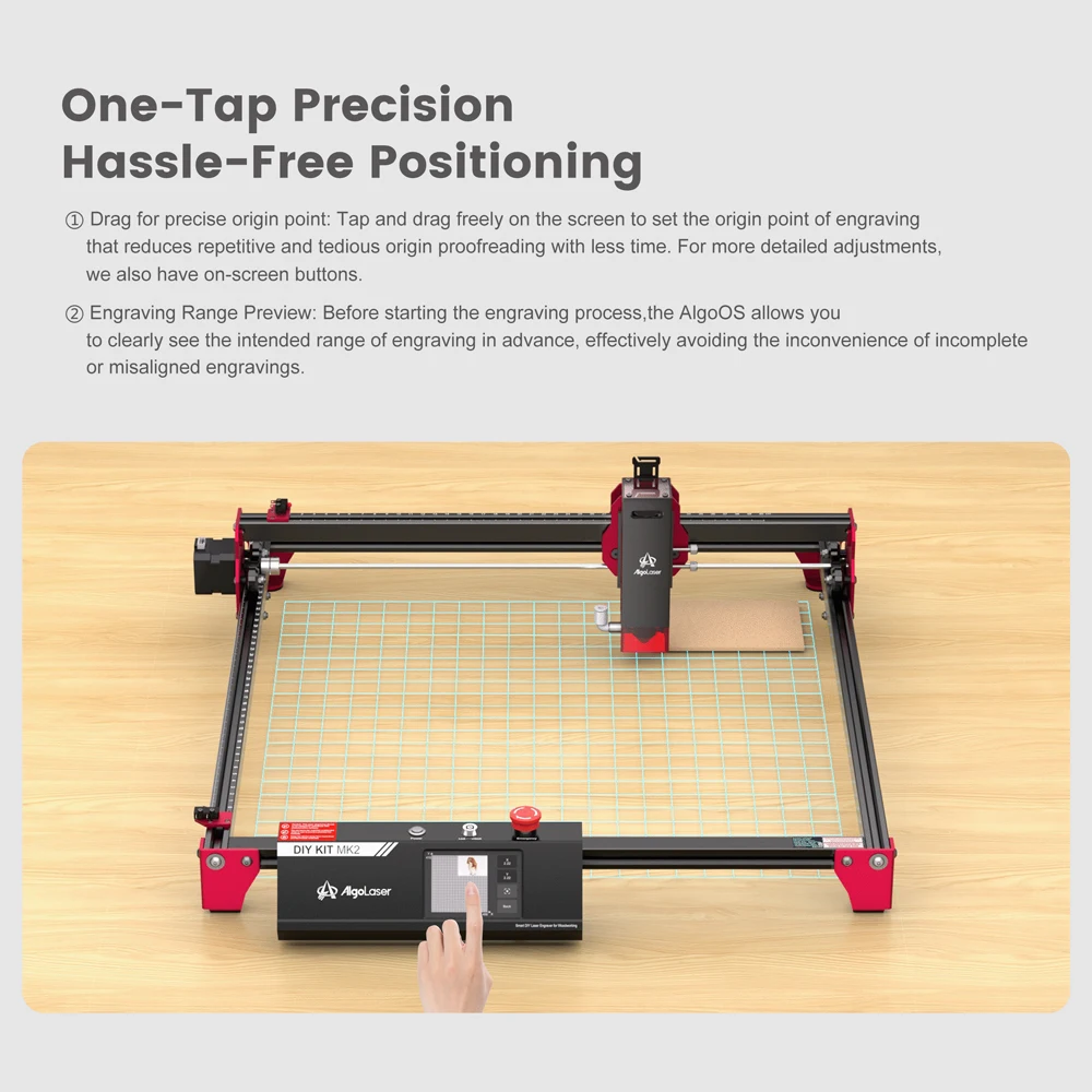 AlgoLaser Laser Engraving Machine DIY KIT MK2 10W High Precision Laser Spot Cutting Machine 3.5Inch Touch Screen Laser Engraver