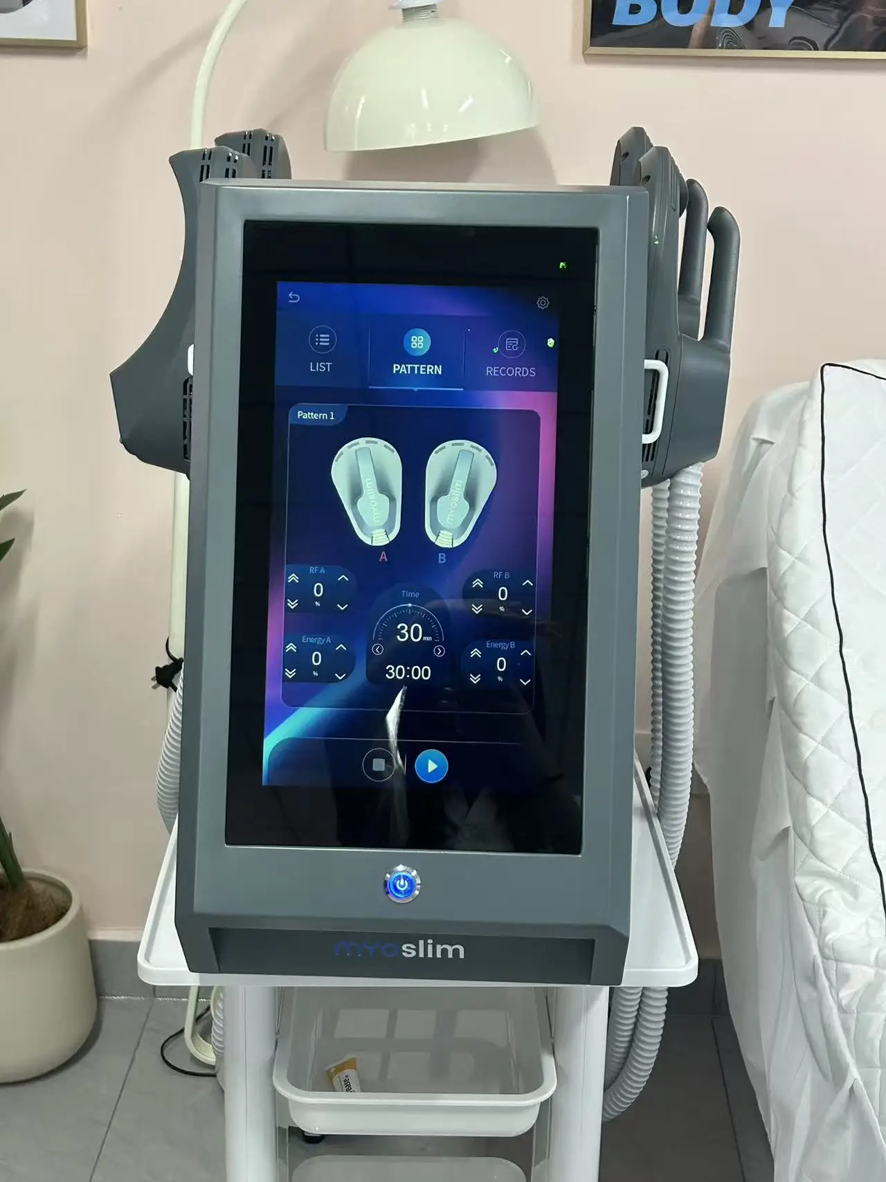 Myoslim 15 Tes 6500W EMS Body Muscle Stimulator RF EMS Portable Body Sculpting Machine Slimming Weight Lose Electromagnetic
