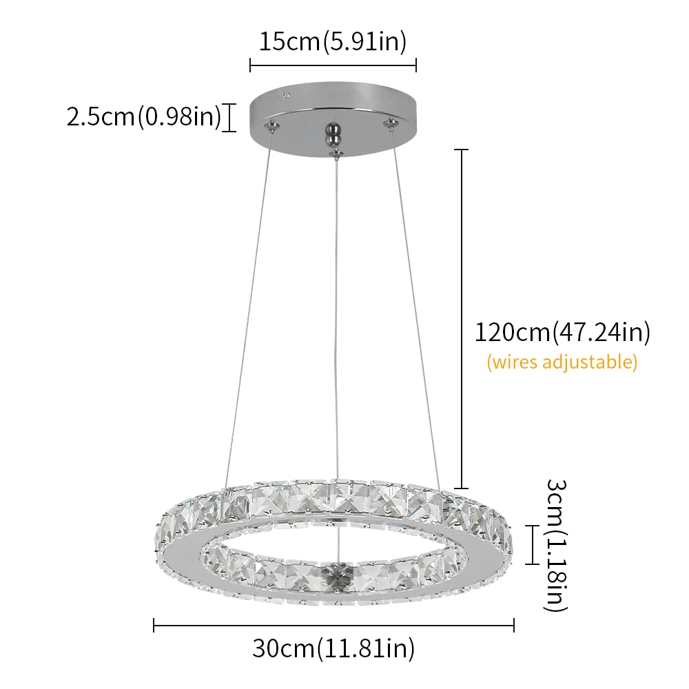 Crystal Circle Pendant Light Modern Indoor Lighting Ceiling Chandeiler Lamp Living Room LED Tricolored Hanging Lamps Luxury Flus