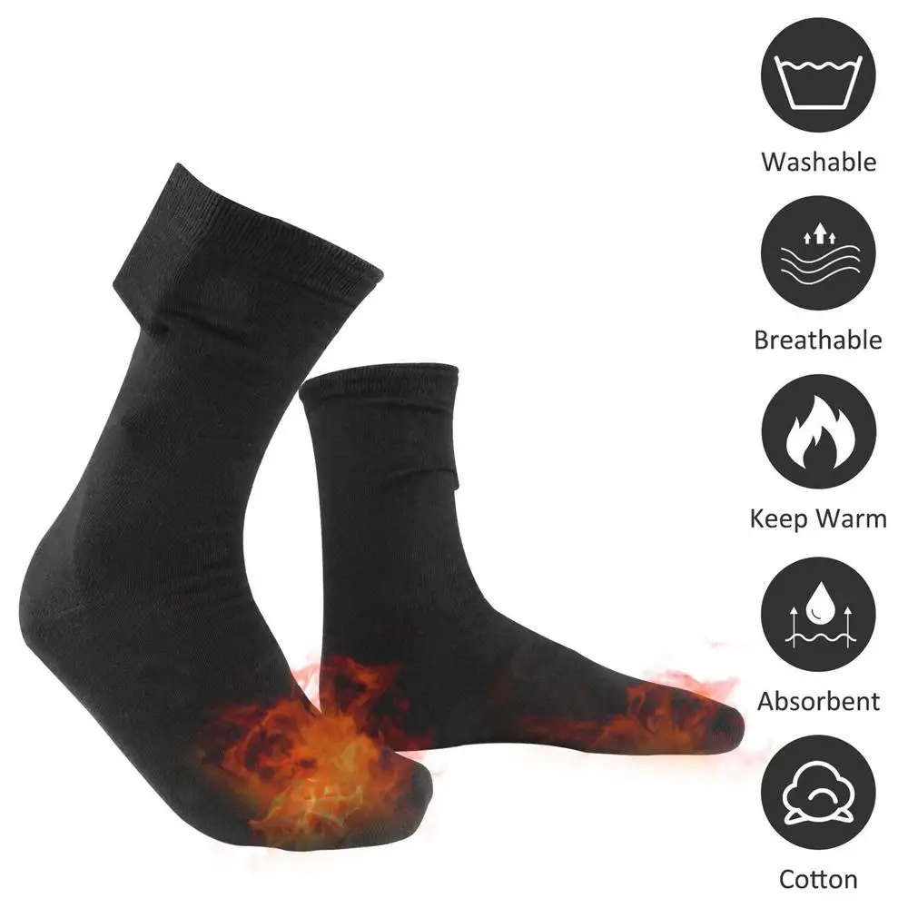 Heated Socks Rechargeable USB Electric Heated Socks Warm Cotton Sock Long Stocking 5V Fast Heating Winter Warmth Supplies Unisex