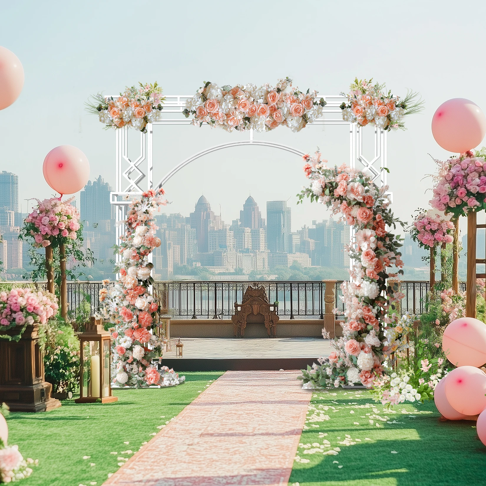 Large Heavy Duty Metal Wedding Arch Frame Party Backdrop Stand for Birthday Garden Trellis