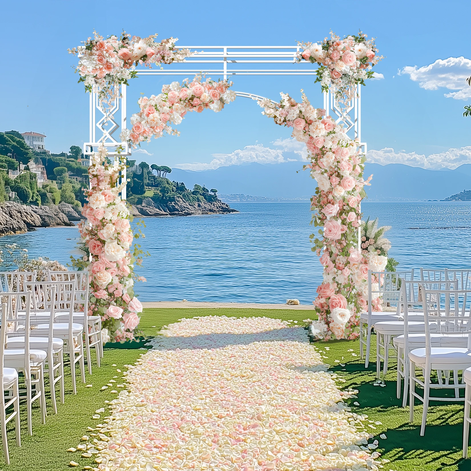 Large Heavy Duty Metal Wedding Arch Frame Party Backdrop Stand for Birthday Garden Trellis