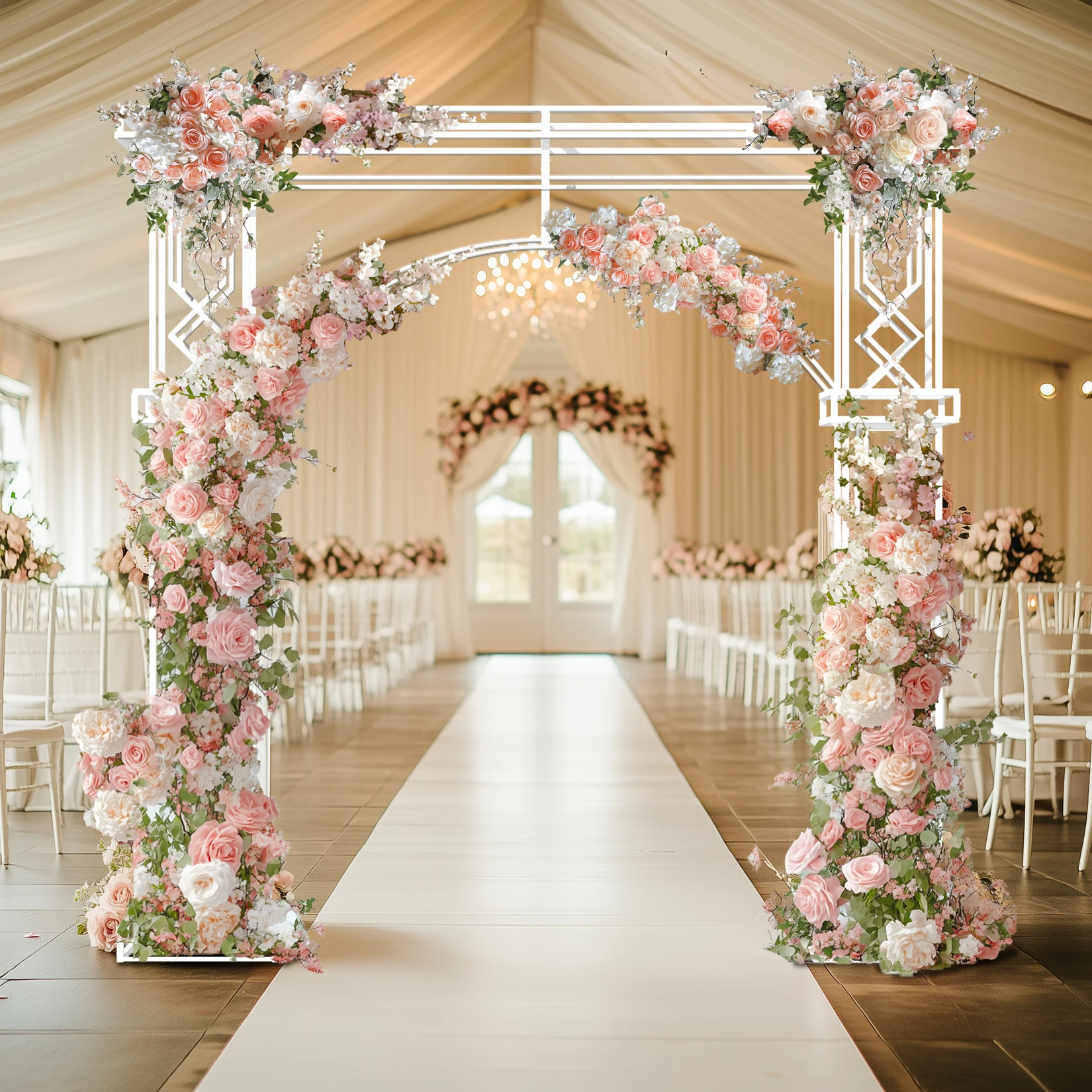 Large Heavy Duty Metal Wedding Arch Frame Party Backdrop Stand for Birthday Garden Trellis