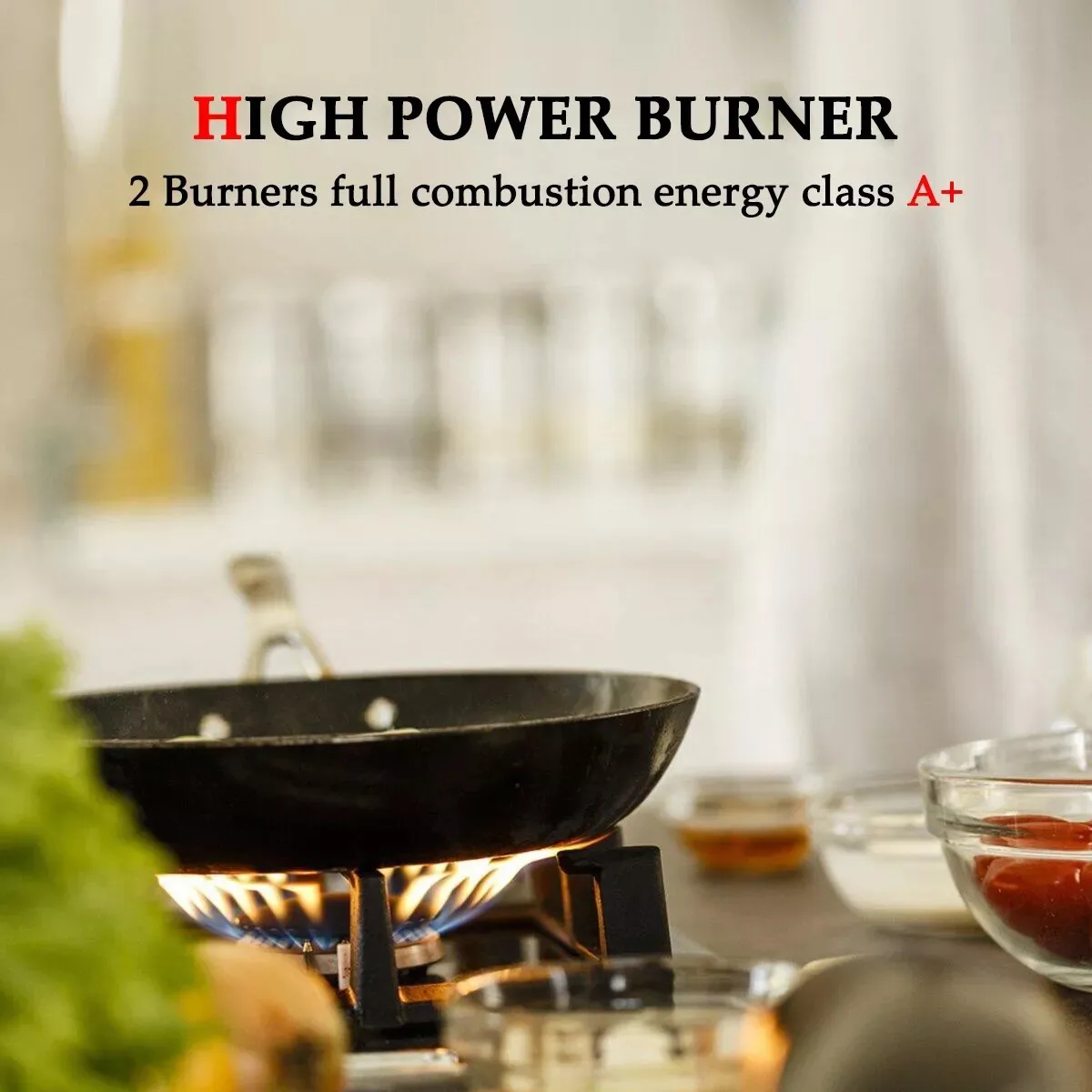 TopStrong 2 Burners 30cm Kitchen Built in Tempered Glass NG/LPG Dual Fuel Gas Hob UKGCT-B02