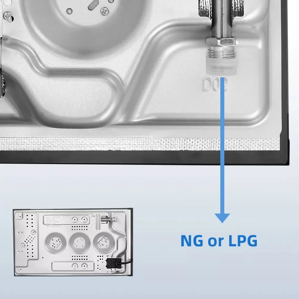 TopStrong 2 Burners 30cm Kitchen Built in Tempered Glass NG/LPG Dual Fuel Gas Hob UKGCT-B02