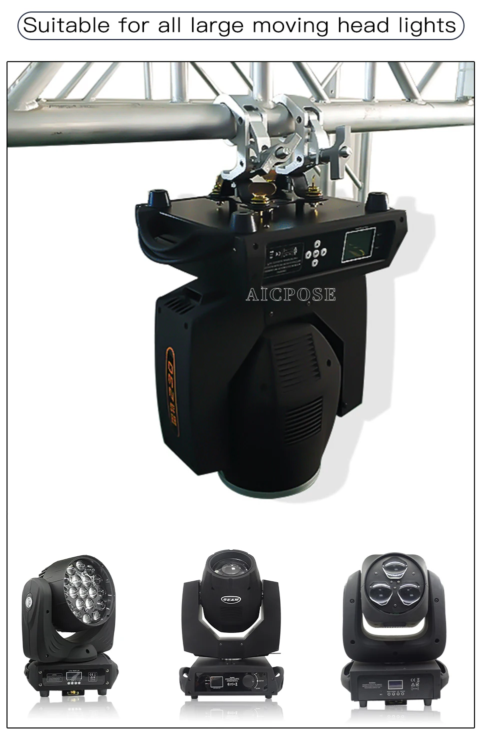 AICPOSE 2-10pair Aluminum Fold Clamp Hooks Stage Light Hanging Hook Loading 150Kg Truss Tube Moving Head Beam Lights Connector
