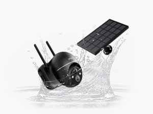 IeGeek 5MP Outdoor Surveillance Camera Battery, PTZ Surveillance Camera Outdoor WLAN with Solar Panel, PIR Motion Detector, 2.4G