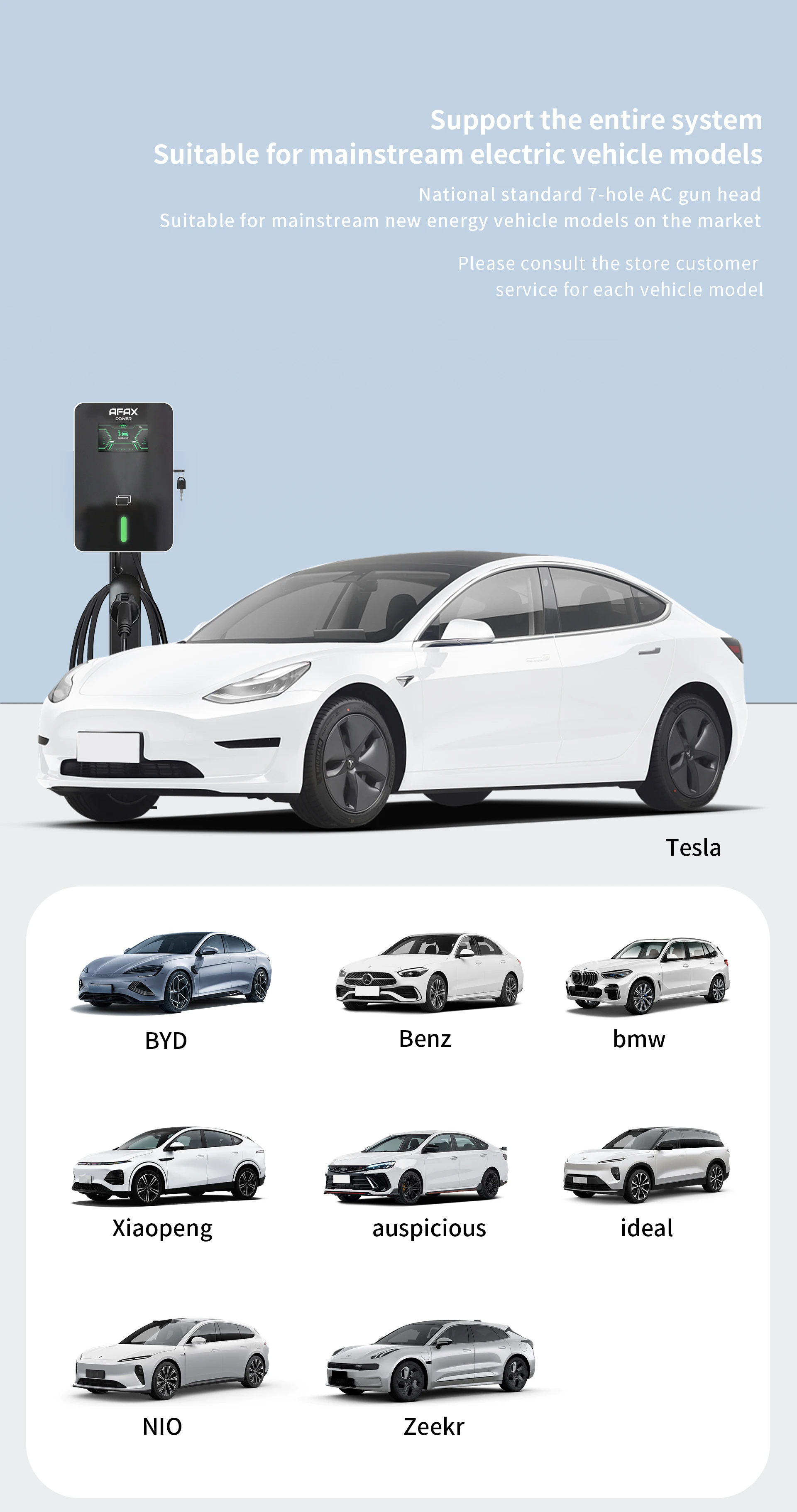 Home Smart Wallbox 7kw 11kw 22kw AC Charger Type1 Type2 GBT EV Charging Station For Electric Vehicle Charger