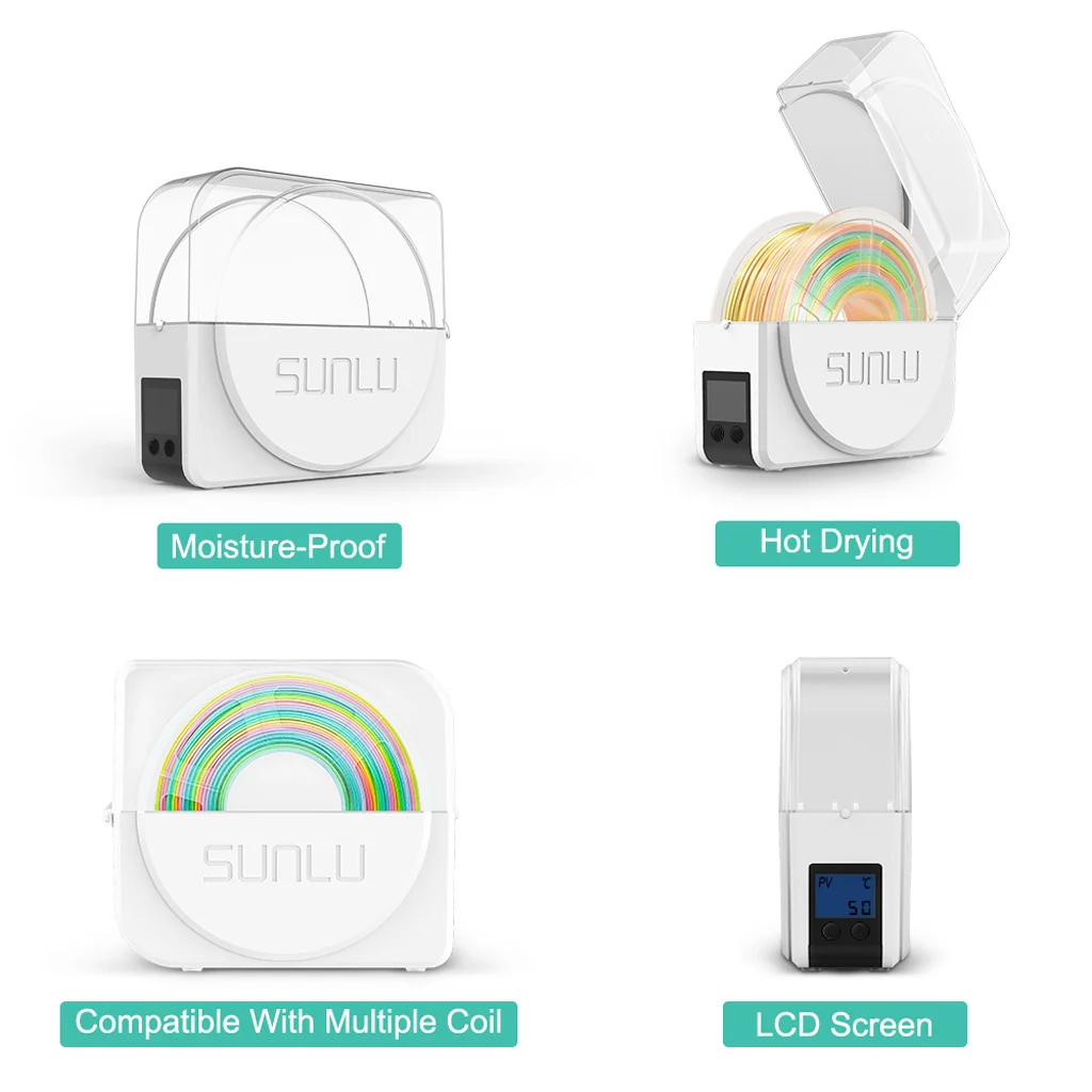 SUNLU S1+ 3D Filament Drying Box Fila-Dryer Drying Filament Storage Box Keeping Filament Dry Holder For 3D Printing Fast Heating