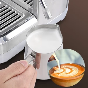 Coffee Machine with Milk Frother ALL-in-One Espresso Machine with Grinder Latte Cappuccino 15 Bar Italian Pump 2.3 L Water Tank