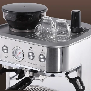 Coffee Machine with Milk Frother ALL-in-One Espresso Machine with Grinder Latte Cappuccino 15 Bar Italian Pump 2.3 L Water Tank