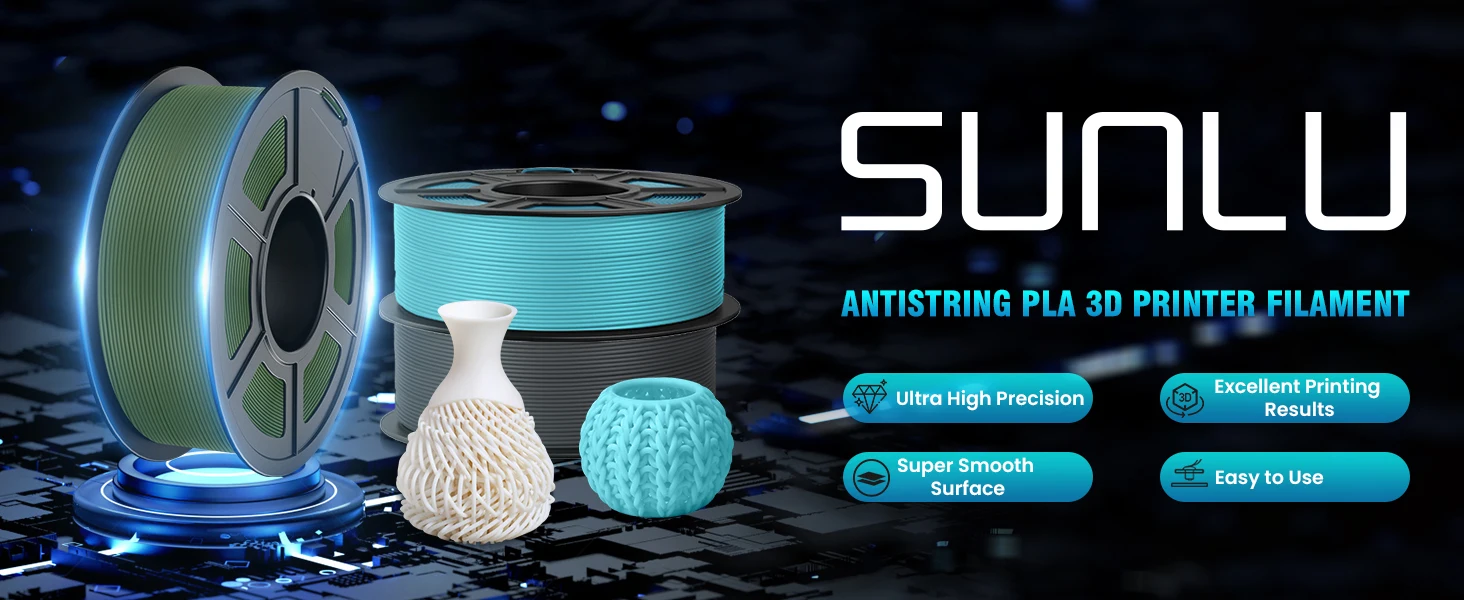 SUNLU 10KG APLA/PLA Meta/High Speed PLA/PLA MATTE Filamnet 1.75mm 10Roll 1KG Neatly Wound 3D Printer Filament for 3D Printer