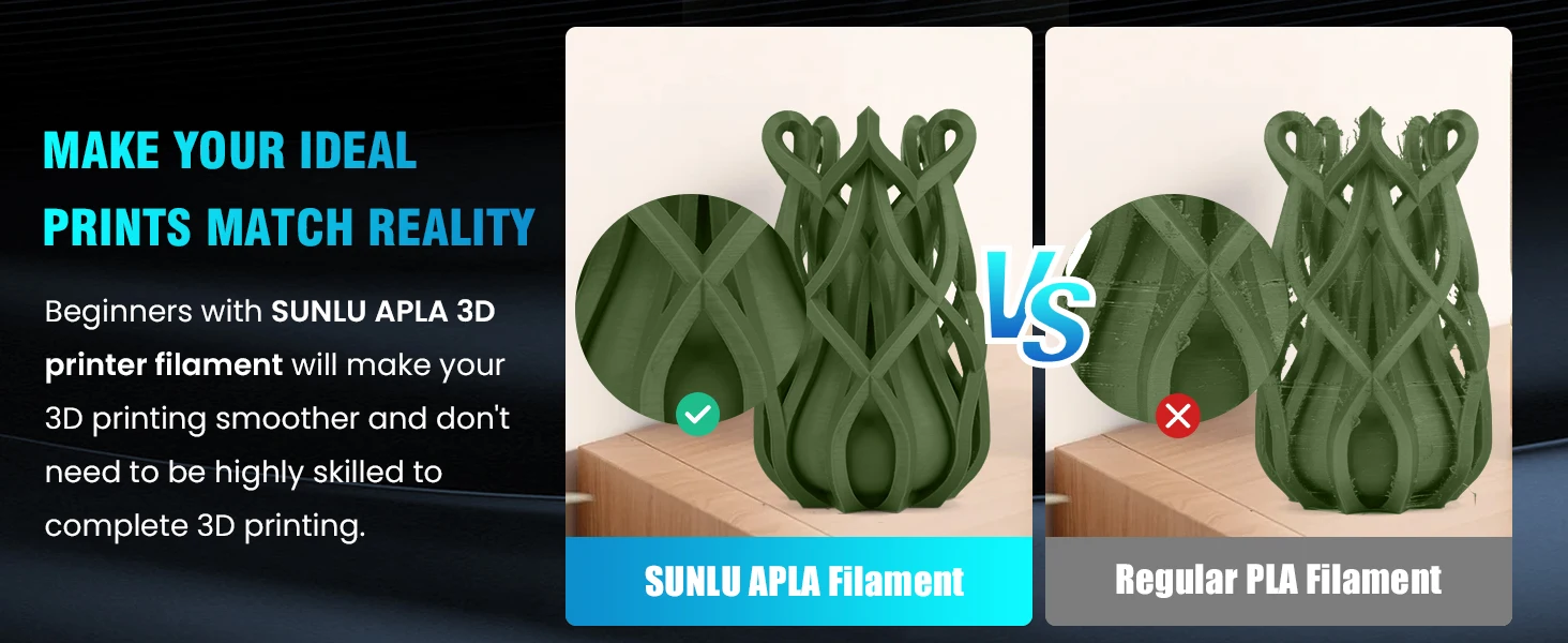 SUNLU 10KG APLA/PLA Meta/High Speed PLA/PLA MATTE Filamnet 1.75mm 10Roll 1KG Neatly Wound 3D Printer Filament for 3D Printer
